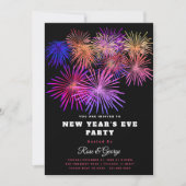 20XX Silvester Party Fireworks Gold Glitzer Einladung (Vorderseite)