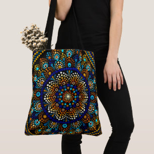 210 - Blue and Gold Mandala - Tote Bag Tasche