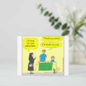 215 Atheist Ich denke für Sie-Farbe Cartoon Postkarte (Stehend Vorderseite)