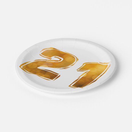 21 21st Geburtstag Pappteller (Schrägansicht)