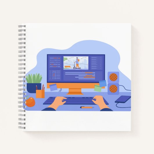 21,6 cm x 21,6 cm Spiralnotizblock Notizblock (Vorderseite)