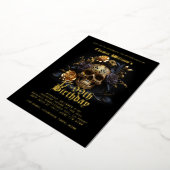 21-99. GEBURTSTAG GOLD SKULL ROSE FOLIENEINLADUNG (Gedreht)