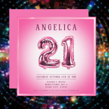 21. Anzahl Ballons Geburtstag Einladung