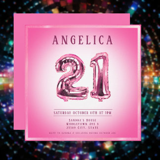 21. Anzahl Ballons Geburtstag Einladung