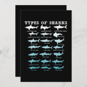 21 Arten von Haien Meeresbiologie Feiertagskarte (Vorne/Hinten)