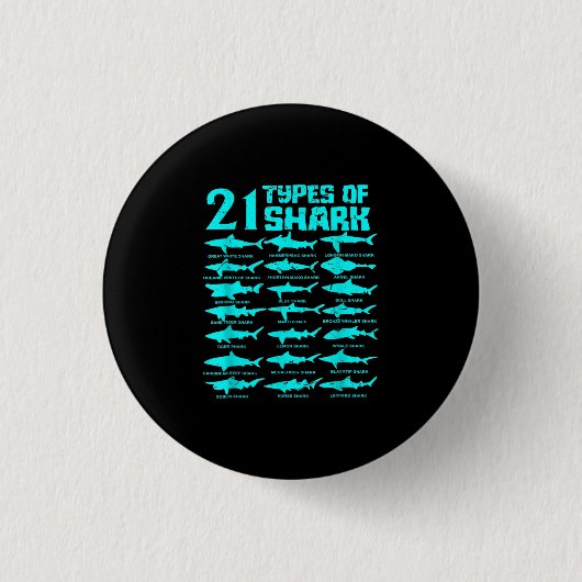 21 Biologische Geschenke für Haiarten Button (Vorderseite)