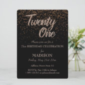 21. Birthday Gold Glitzer Einladung (Stehend Vorderseite)
