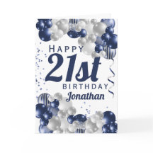 21. Birthday Navy Blue Balloons