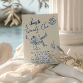 21. Blauer Handgezeichneter Cowgirl Küstengenuss G Einladung