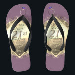 21. Brass & Iolite Hochzeitstag Badesandalen<br><div class="desc">Ich entwarf diese Flipflops für sie,  die ihrem 21. Hochzeitstag gewidmet sind,  mit einem Nicken an die traditionellen Geschenke aus Jolithstein und Messing,  um ihren Meilenstein in diesem wunderbaren,  originellen Design zu markieren.</div>