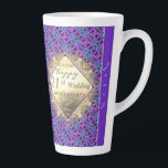21. Brass-Jubiläum mit Iolite Latte-Tasse Milchtasse<br><div class="desc">Für ihren 21. Hochzeitsjubiläum,  eine hübsche Keramik latte Tasse mit meinem original brassy Emblem geschmückt; um zu glänzen und für ihren besonderen Tag zu glänzen!</div>