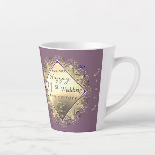 21. Brass-Jubiläum mit Iolite Latte-Tasse Milchtasse