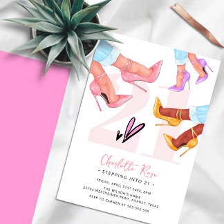 21 Chic High Heels 21. Geburtstag Einladung