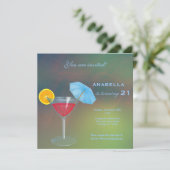 21. Cocktail Einladung zum Geburtstag (Stehend Vorderseite)