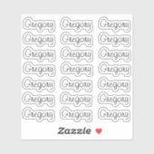 21 Custom Modern 6/7 Letters Name Word Black Aufkleber (Blatt)