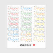 21 Custom Modern 6/7 Letters Name Word Bright Aufkleber (Blatt)