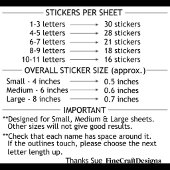 21 Custom Modern 6/7 Letters Name Word Bright Aufkleber