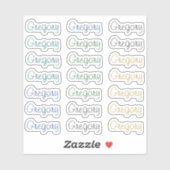 21 Custom Modern 6/7 Letters Name Word Neutral  Aufkleber (Blatt)