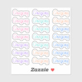 21 Custom Modern 6/7 Letters Name Word Trendy Aufkleber (Blatt)