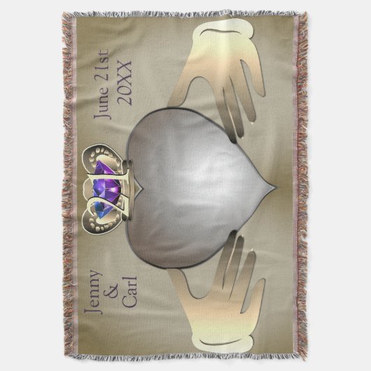 21./Custom Wedding Anniversary Claddaugh Foto Decke (Vorderseite Vertikal)