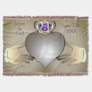 21./Custom Wedding Anniversary Claddaugh Foto Decke