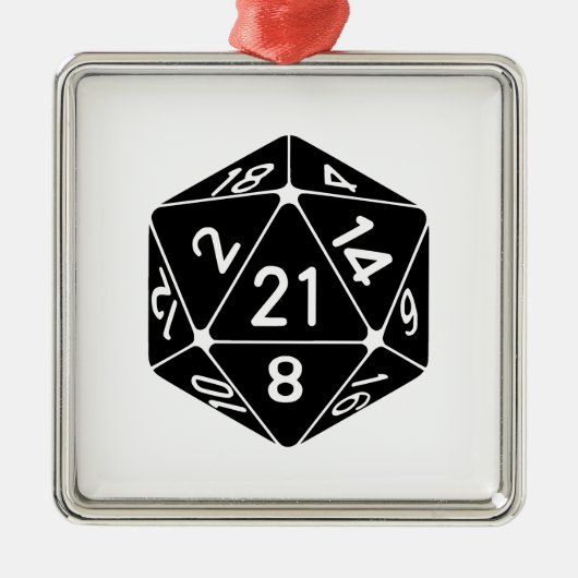 21 die mit Seiten versehener 21. FantasieGamer des Silbernes Ornament (Vorne)
