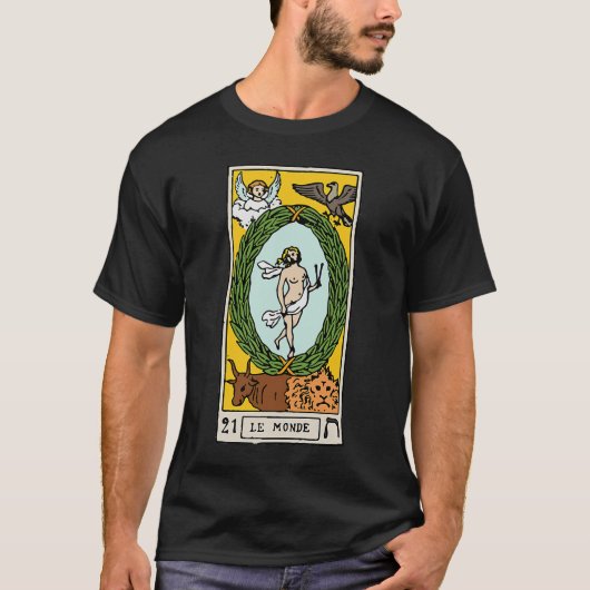 21 Die Welt-Tarot-Karte T-Shirt (Vorderseite)