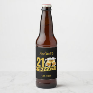 21 & DURSTIG-21. GEBURTSTAG BIERFLASCHENETIKETT