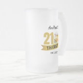 21 & DURSTIG-21. GEBURTSTAG  MATTGLAS BIERGLAS (VorderseiteRechts)