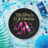 21 & FABULOUS PINK SHOE AND LIPSTICK DIVA DESIGN PAPPTELLER (Party)