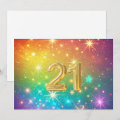21. Farbiger Regenbogensternraum Feiertagskarte (Vorne/Hinten)
