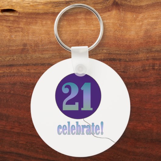 21 feiern Sie Schlüsselanhänger (Vorderseite)