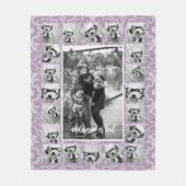 21 Foto Collage and Tile Pattern lila bearbeiten Fleecedecke (Vorderseite)