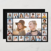 21 Foto Collage Editable Color Grußkarte (Vorne/Hinten)
