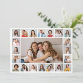 21 Foto Collage Editable Color Grußkarte (Stehend Vorderseite)