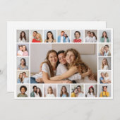 21 Foto Collage Editable Color Grußkarte (Vorne/Hinten)