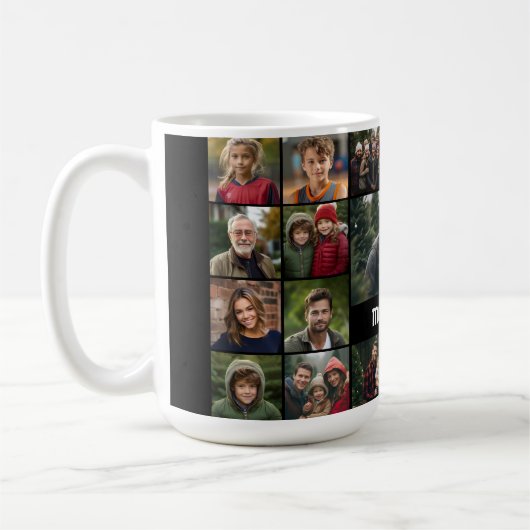 21 Foto Collage Grid mit Textfeld - schwarz Kaffeetasse (Links)