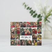 21-Foto-Collage-Raster mit 2 Textfeldern - Postkarte (Stehend Vorderseite)