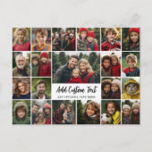 21-Foto-Collage-Raster mit 2 Textfeldern - Postkarte (Vorderseite)