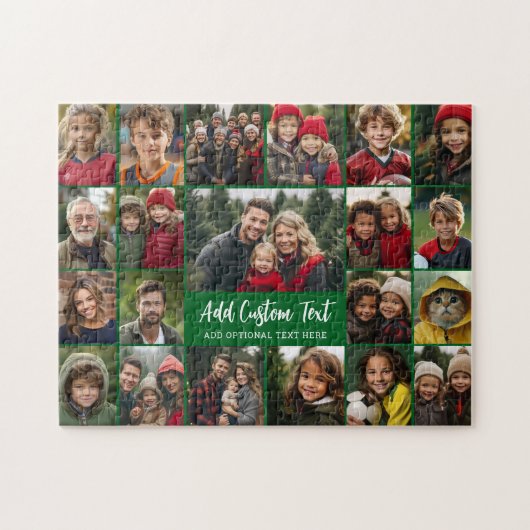 21-Foto-Collage-Raster mit 2 Textfeldern - Puzzle (Horizontal)