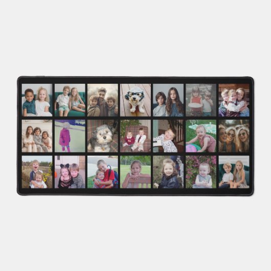 21 FotoCollage - 3 Zeilen 7 Spalten - schwarz Schreibtischunterlage (Vorderseite)