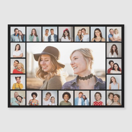 21 Fotocollage bearbeitbare farbige Magnetkarte (Vorderseite)