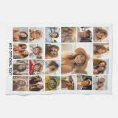 21 FotoCollage - Benutzerdefinierter Text - Schwar Geschirrtuch (Horizontal)