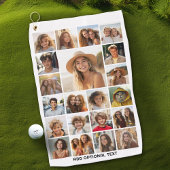 21 FotoCollage - Benutzerdefinierter Text - Schwar Golfhandtuch
