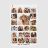 21 FotoCollage - Benutzerdefinierter Text - Schwar Golfhandtuch (Vorderseite)