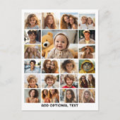 21 Fotocollage - Benutzerdefinierter Text - Schwar Postkarte (Vorderseite)