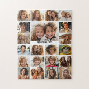 21 Fotocollage - Benutzerdefinierter Text - Schwar Puzzle