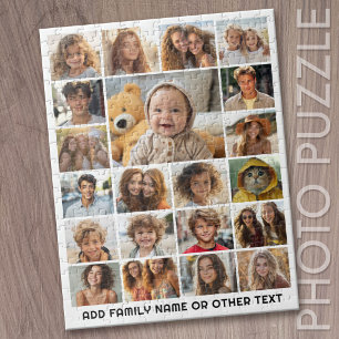 21 Fotocollage - Benutzerdefinierter Text - Schwar Puzzle