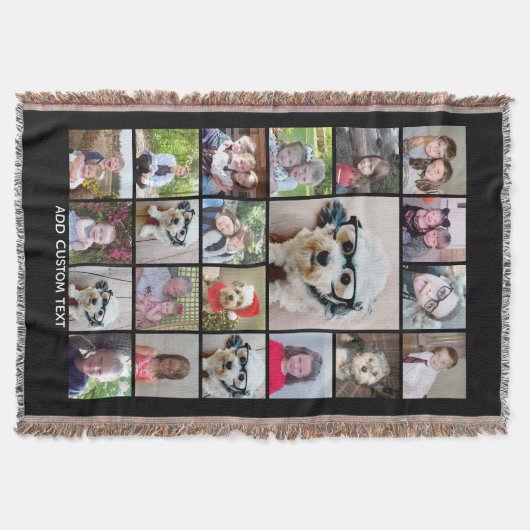 21 FotoCollage - Gitter mit Extratext - schwarz Decke (Vorderseite)