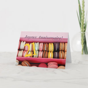 21. Französisch Geburtstag Macaron-Joyeux Annivers Karte